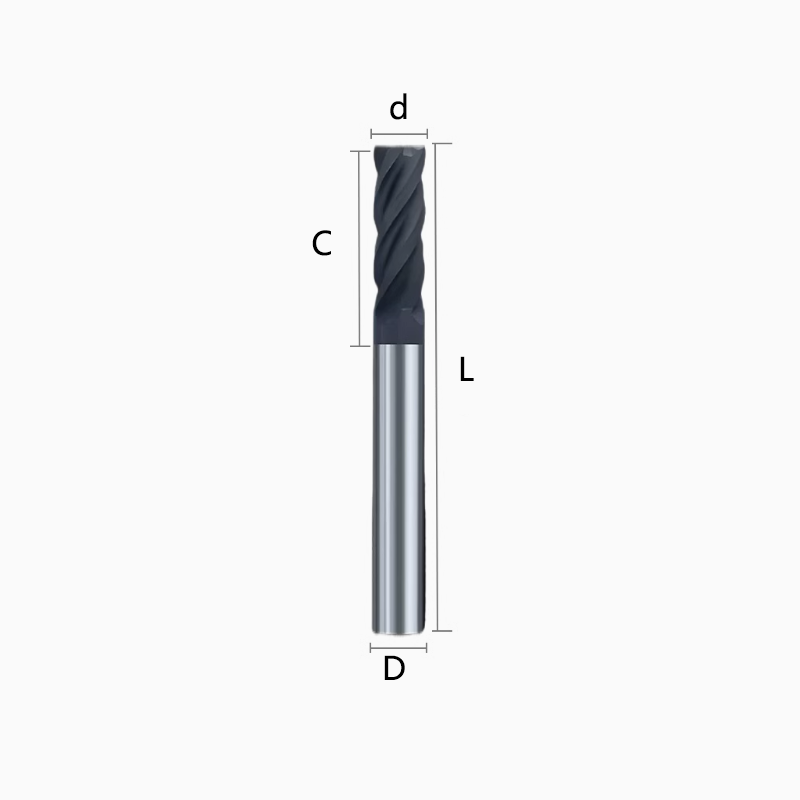 Diamond coated graphite special milling cutter PCD Tungsten steel Carbon fiber electrode cutter end mill 4 flutes Shandong Denso Pricision Tools Co.,Ltd.